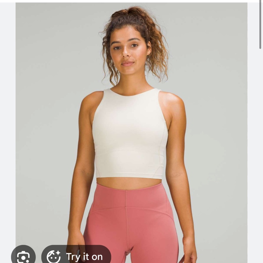 Lululemon Athletica Cream High-Neck Tank Top